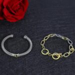 1746885250 2pcs twisted cable bracelet and chain for women fashion wire cuff bracelet link chain adjustable bangle set designer dupes jewelry gifts for her 2pcs c.jpg
