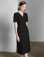 1746888473 womens lace floral v neck dress with puff sleeves and back zipper elegant and romantic design.jpg