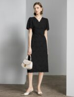 1746888475 womens lace floral v neck dress with puff sleeves and back zipper elegant and romantic design.jpg