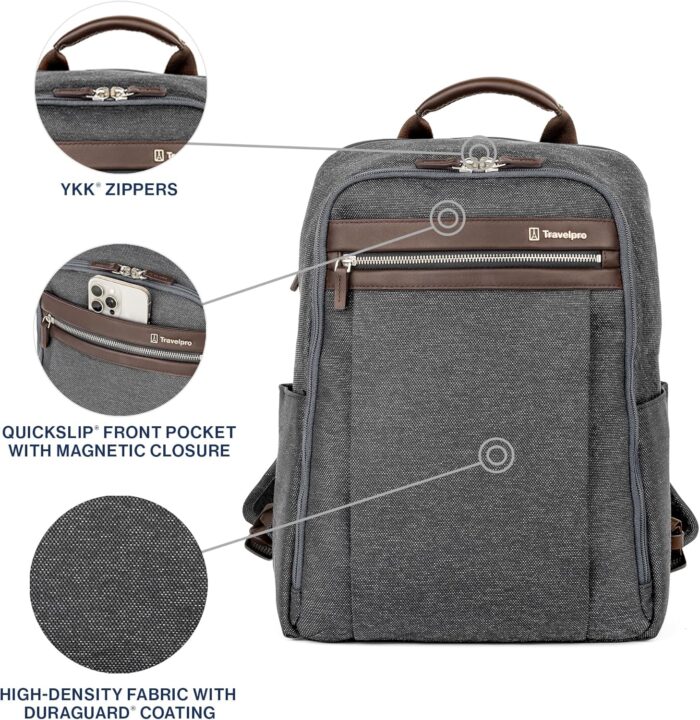 1746900251 travelpro platinum elite slim laptop travel backpack fits up to 16 inch laptop business water resistant men and women vintage grey.jpg