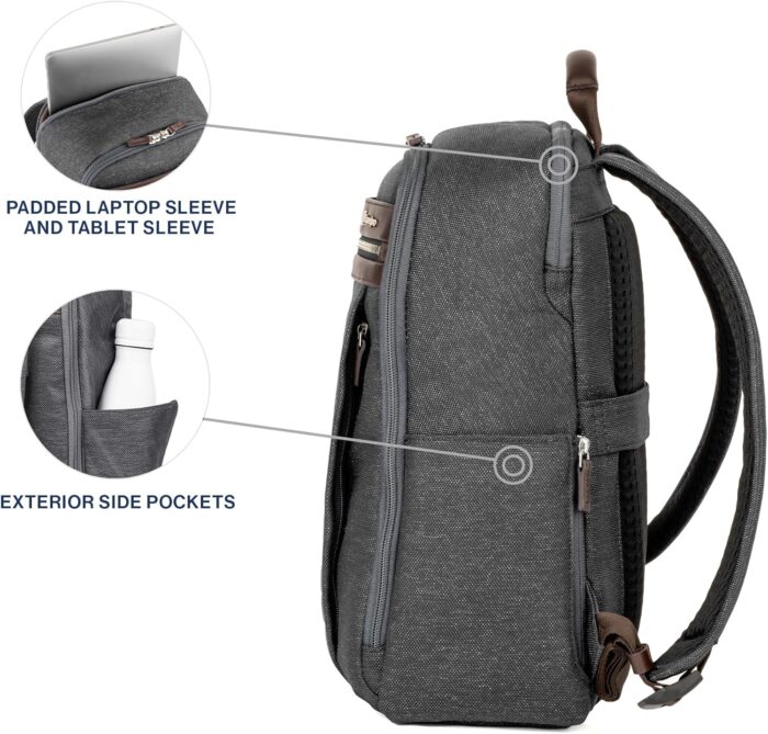 1746900255 travelpro platinum elite slim laptop travel backpack fits up to 16 inch laptop business water resistant men and women vintage grey.jpg