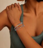 1746900311 2pcs twisted cable bracelet and chain for women fashion wire cuff bracelet link chain adjustable bangle set designer dupes jewelry gifts for her 2pcs b.jpg