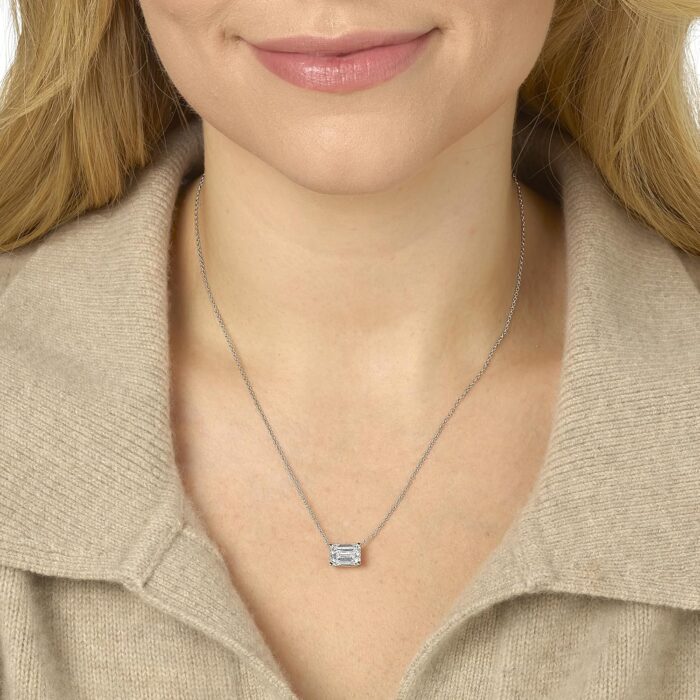 1746909016 igi certified 14 to 3 carat emerald cut lab grown diamond horizontal solitaire pendant necklace for women i 14k gold g h vs1 vs2 cttw 16 to 18 inch adjustable chain east west.jpg