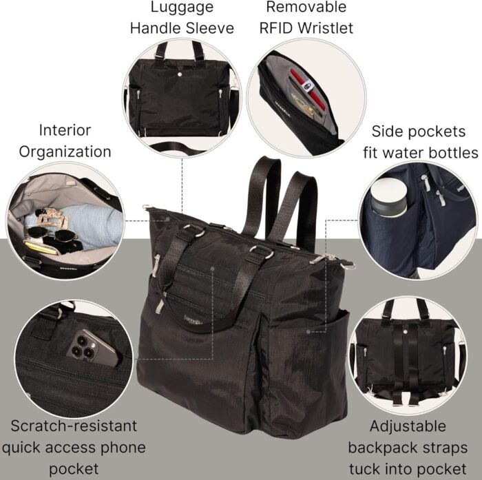 1746911292 baggallini trifecta convertible backpack crossbody tote bag 11x12 lightweight travel bag wrfid phone wristlet.jpg