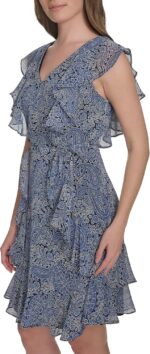 1746920041 tommy hilfiger womens fit and flare ruffle sleeve chiffon dress.jpg