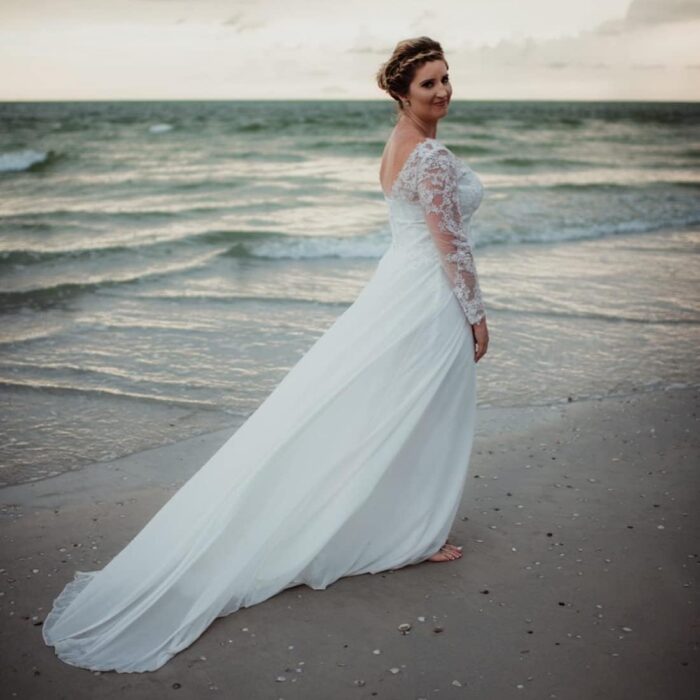 1746925885 wedding dresses for bride 2025 with lace appliques chiffon a line women dress long sleeves beach bride dress.jpg