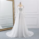 1746925892 wedding dresses for bride 2025 with lace appliques chiffon a line women dress long sleeves beach bride dress.jpg
