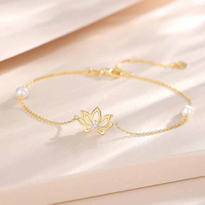 1746928637 fancime real solid 14k yellow gold lotus flower bracelet with 4mm freshwater pearls luxury bracelet real pearl fine jewelry for women wife 6.71.2 extender 1.7g.jpg