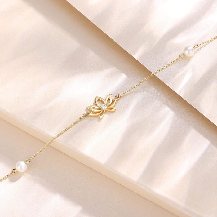 1746928639 fancime real solid 14k yellow gold lotus flower bracelet with 4mm freshwater pearls luxury bracelet real pearl fine jewelry for women wife 6.71.2 extender 1.7g.jpg