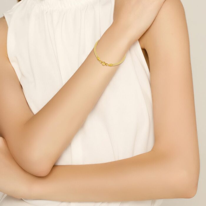 1746940104 sisgem 18k gold mesh link bracelets for women yellow gold diamond cut bead ball luxury bismark chain bracelet women jewelry gift.jpg