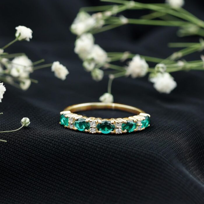 1746943893 certified lab grown emerald half eternity ring aaaa quality emerald diamond anniversary ring gift for women.jpg