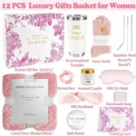 1746956338 mothers day gift basket for mom pink self care get well soon gifts thinking of you relaxing spa care package with blanket unique birthday gifts for women her best friends sister wife.jpg