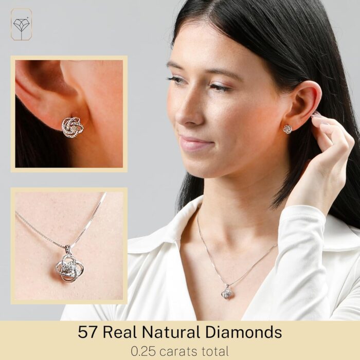 1746957168 max stone 14 carat natural diamond love knot stud earrings and pendant necklace for women 925 sterling silver diamond jewelry sets hypoallergenic diamonds necklace and earrings.jpg