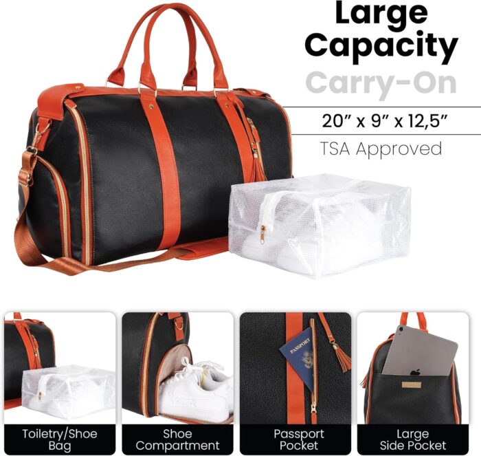 1746971591 luhxe travel convertible carry on garment roller bag with shoe pouch detachable shoulder strap charcoal.jpg
