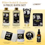 1746982271 mothers day gift basket for mom bath and body gift basket for women and men – orchid jasmine home spa set with body scrubs lotions oils gels and more care package for women men 9 piece set.jpg