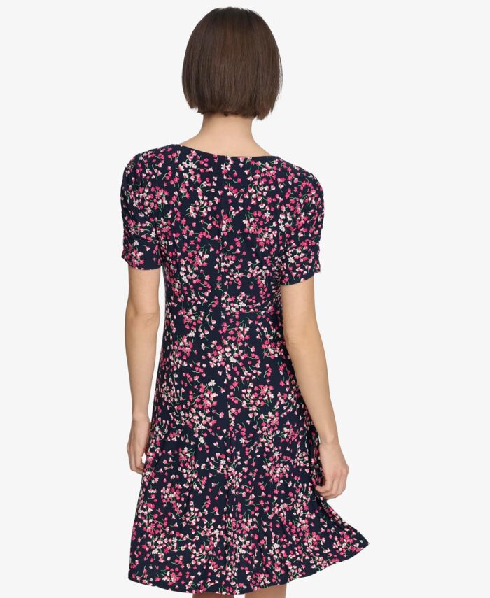 1746993150 tommy hilfiger womens ruched short sleeve v neck a line mini dress.jpg