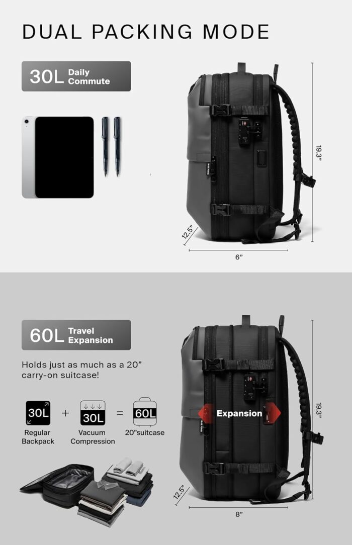 1747007535 vortex vacuum seal travel backpack 60l exapandable air compression system water resistant tsa lock carry on suitcase luggage gray aero vacuum pump included.jpg