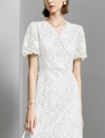 1747010031 womens lace floral v neck dress with puff sleeves and back zipper elegant and romantic design white.jpg