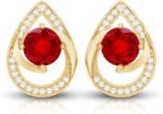 1747011203 certified 6 mm lab grown ruby stud earrings for women aaaa quality ruby diamond teardrop earrings with jewelry box.jpg