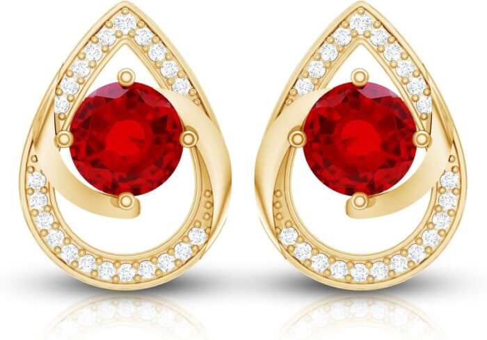 1747011203 certified 6 mm lab grown ruby stud earrings for women aaaa quality ruby diamond teardrop earrings with jewelry box.jpg