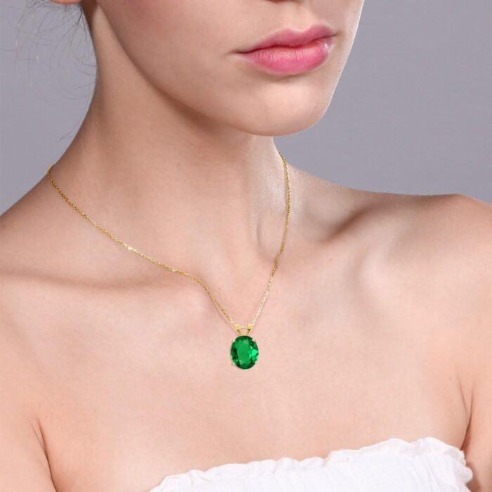 1747017408 gem stone king 14k yellow gold gemstone birthstone necklace oval 11x9mm pendant necklace for women gold necklace for women with 18 inch chain.jpg