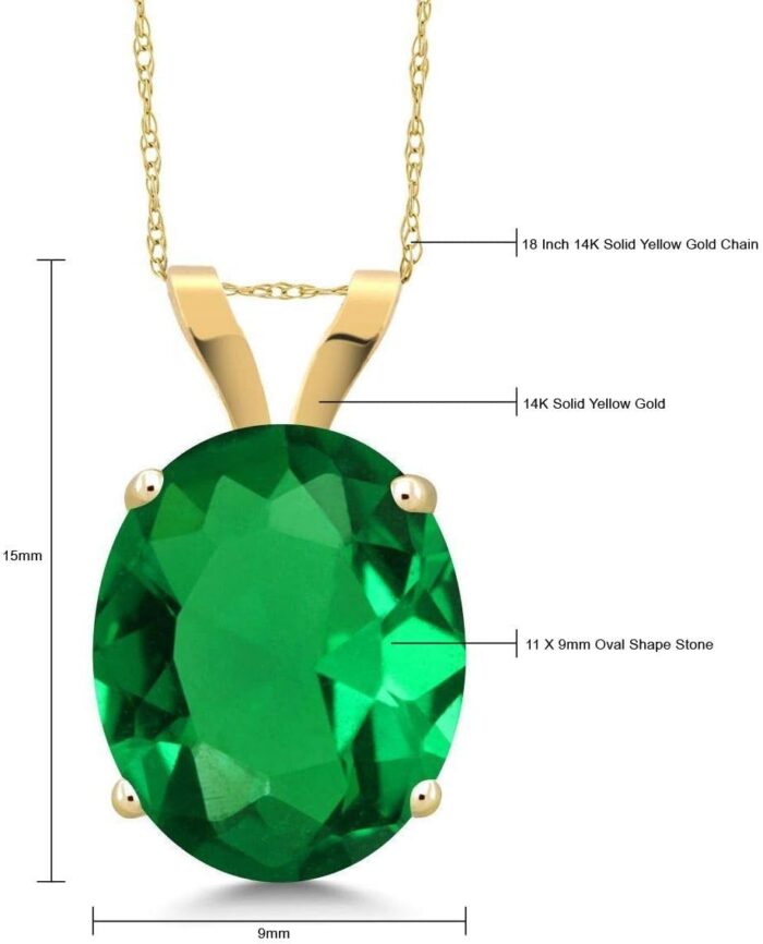 1747017410 gem stone king 14k yellow gold gemstone birthstone necklace oval 11x9mm pendant necklace for women gold necklace for women with 18 inch chain.jpg