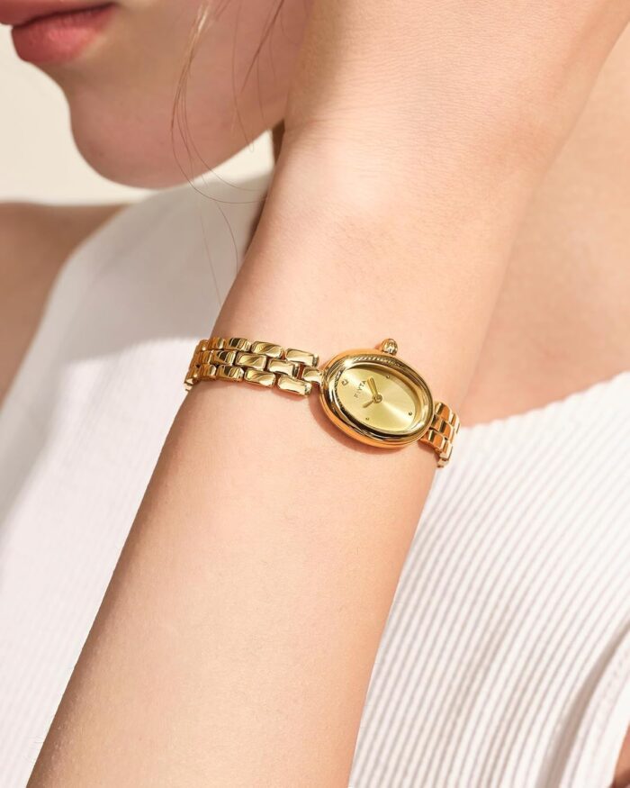 1747022164 golden bean series womens watch oval case adjustable stainless steel bracelet wrapped by stylish gift box elegant present gold watch for women.jpg
