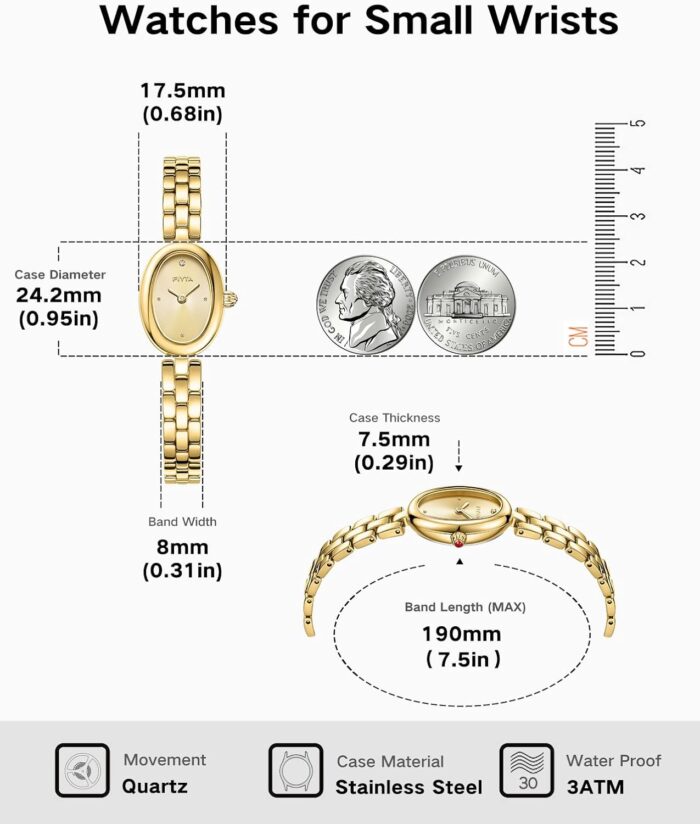 1747022170 golden bean series womens watch oval case adjustable stainless steel bracelet wrapped by stylish gift box elegant present gold watch for women.jpg
