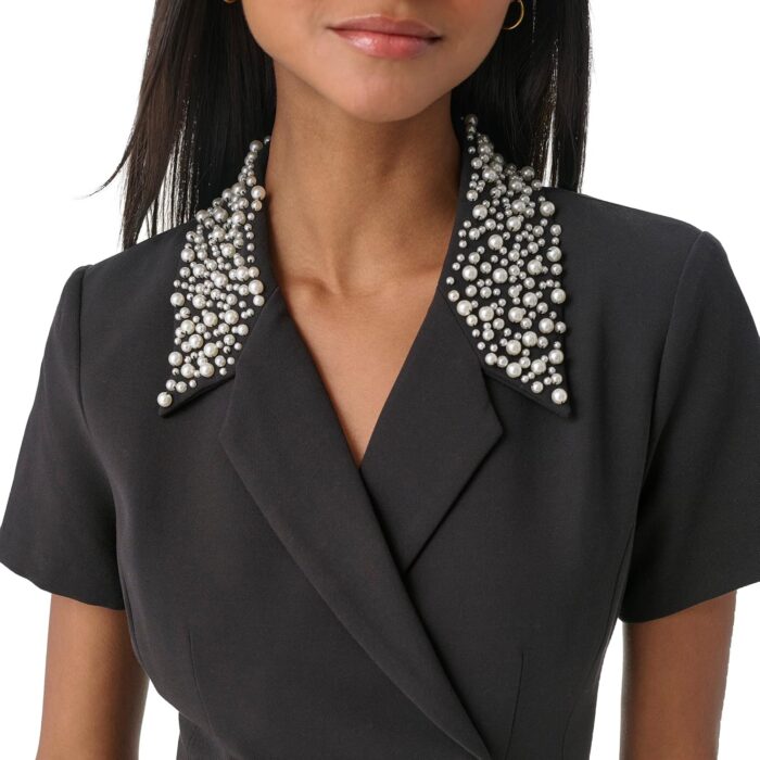 1747022682 karl lagerfeld paris womens pleated buttons pearl dress black 10.jpg
