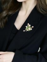 1747033711 14k gold delicate moissanite brooch high end chinese style wax plum yellow agate fortune gourd pin for women auspicious gift for her.jpg