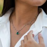 1747041802 peora created emerald with genuine diamond pendant for women 14k white gold elegant teardrop solitaire pear shape 10x7mm 1.75 carats total green emerald jewelry may birthstone wjewelry box.jpg