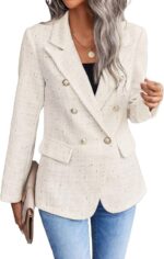 1747062340 2025 womens spring tweed blazer jacket plaid fully lined fashion business casual lapel elegant coat with pockets.jpg
