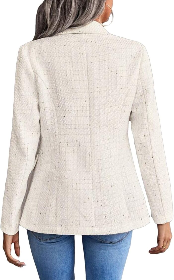 1747062344 2025 womens spring tweed blazer jacket plaid fully lined fashion business casual lapel elegant coat with pockets.jpg