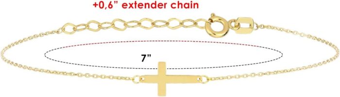 1747071094 14k solid gold cross bracelet for women or baby real solid gold sideways adjustable cross bracelet gold plated bracelet for women or teen religious christian baptism gift for her.jpg