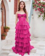 1747075214 strapless tiered chiffon prom dress for women 3d flower keyhole long formal evening dresses with slit.jpg