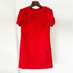 1747093596 women fashion 2025 designer o neck short sleeve flowers appliques mini dress gowns.jpg