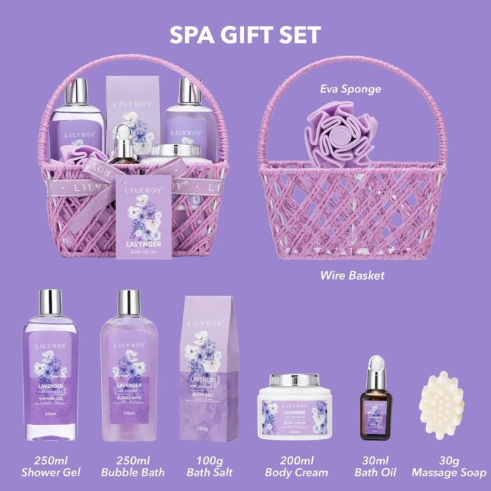 1747096618 mothers day gifts for mom 8 pcs lavender bath body gift set for women spa gift basket with bath bomb christmas birthday gifts self care pampering gifts for her all occasion holiday present.jpg