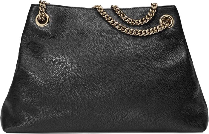 1747101382 gucci soho medium black double leather chain shoulder bag tote black gold new.jpg