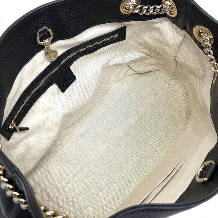 1747101385 gucci soho medium black double leather chain shoulder bag tote black gold new.jpg