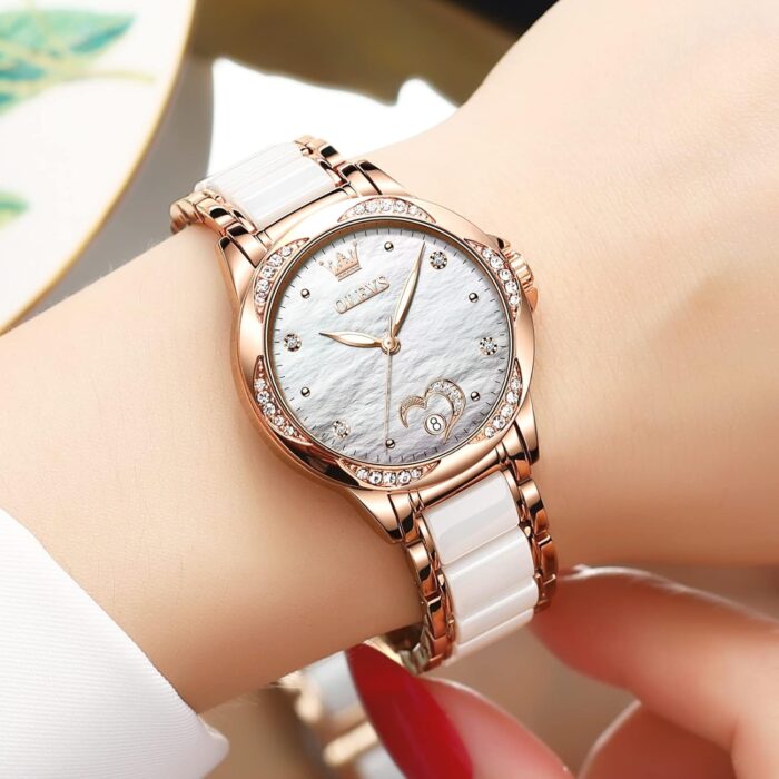 1747111402 olevs womens automatic watch premium large face diamond accented self winding watches for women fashion waterproof ladies dress watch two tone stainless steel ceramic bracelet.jpg