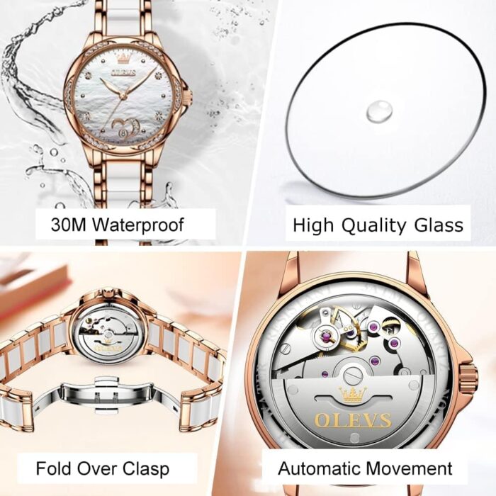 1747111407 olevs womens automatic watch premium large face diamond accented self winding watches for women fashion waterproof ladies dress watch two tone stainless steel ceramic bracelet.jpg