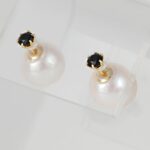 1747112730 japanese 8.0mm akoya cultured pearl earrings black with onyx for women with 18k yellow gold stylish design excellent gift pearl earrings.jpg