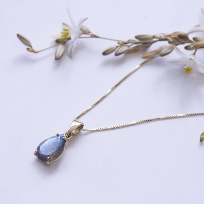 1747127476 14k gold labradorite necklace 14k solid yellow gold dainty teardrop shape pendant with thin 14k gold chain march birthstone 7x10mm teardrop gemstone handmade birthday gift for classy women.jpg