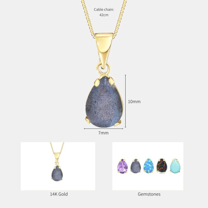 1747127478 14k gold labradorite necklace 14k solid yellow gold dainty teardrop shape pendant with thin 14k gold chain march birthstone 7x10mm teardrop gemstone handmade birthday gift for classy women.jpg