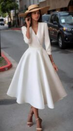 1747130256 elegant a line evening dresses v neck tea length half sleeve wedding guest dress with draping 2025.jpg