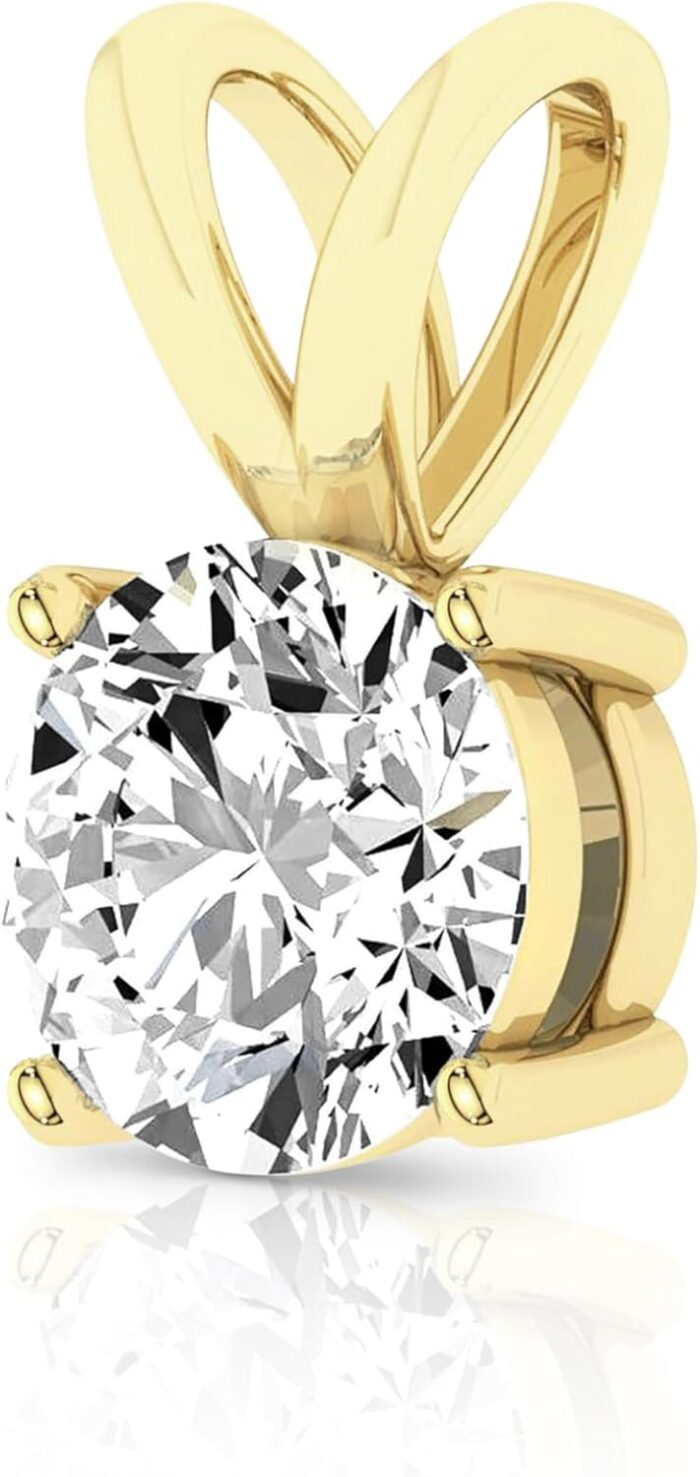 1747137273 14k solid white or yellow gold lab grown moissanite solitaire pendant necklace double loop bail round cushion oval cut pendant only fine jewelry luxury gift.jpg