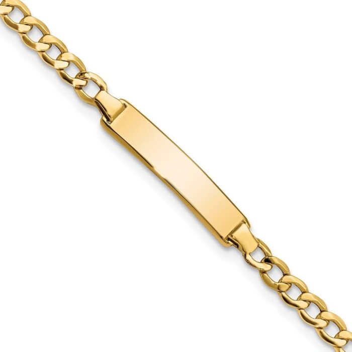 1747142355 engravable personalized custom 10k yellow gold solid curb link id bracelet for men or women length 7 inches width 4.44 mm with lobster claw clasp.jpg