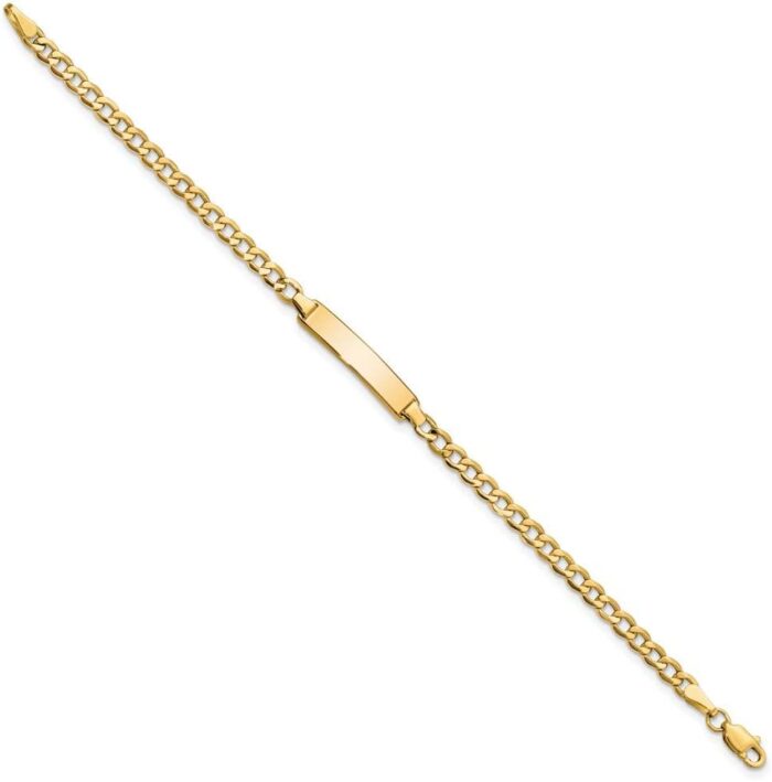 1747142356 engravable personalized custom 10k yellow gold solid curb link id bracelet for men or women length 7 inches width 4.44 mm with lobster claw clasp.jpg