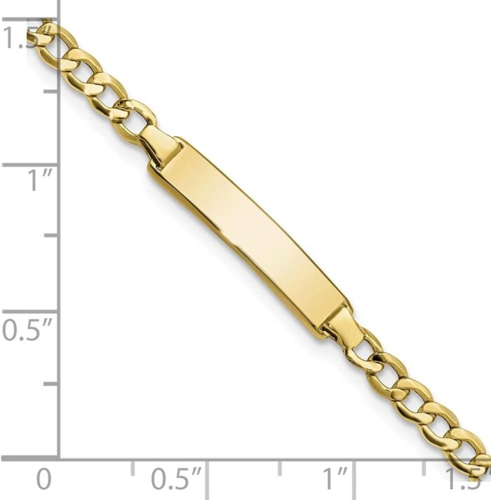 1747142357 engravable personalized custom 10k yellow gold solid curb link id bracelet for men or women length 7 inches width 4.44 mm with lobster claw clasp.jpg