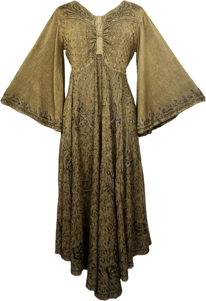 1747152554 agan traders womens 2025 sping bohemian medieval renaissance embroidered bell sleeve flared calf length dress gown.jpg